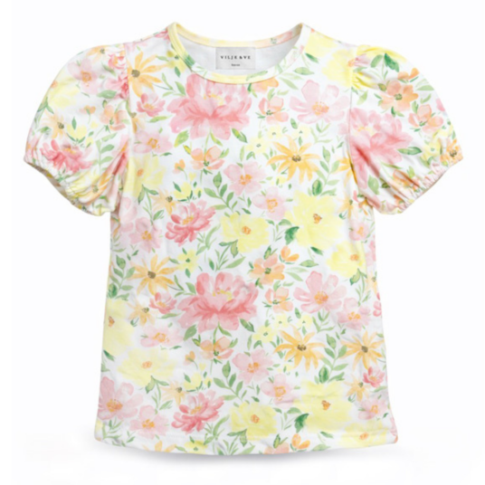 Vilje & Ve   T skjorte med Pufferme May Print Yellow   146