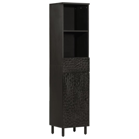 Baderomsskap svart 38x33x160 cm heltre mango Baderomsskap svart 38x33x160 cm heltre mango