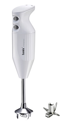 Bamix One Stavmikser 160 W Hvit med Rustfritt Stål Fot og Justerbar Hastighet Bamix One Stavmikser 160 W Hvit med Rustfritt Stål Fot og Justerbar Hastighet