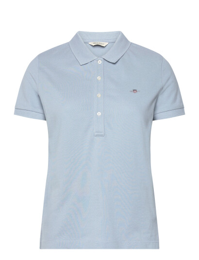 GANT Slim Sheild Cap Sleeve Pique Polo - Blue - XS