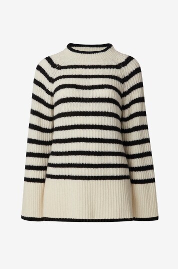 Lexington - Genser Elisabeth Recycled Wool Mock Neck Sweater - Beige