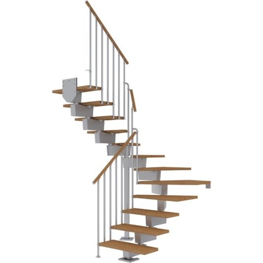 Dolle Dubai U trapp Pearl Grey  classic Iii oljeret Eik 80 13   Loddret Høyde 238 294cm