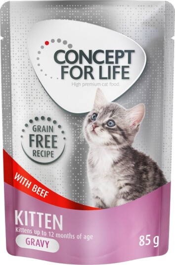 Concept For Life Kornfri Kitten Storfe I Saus 48 x 85 g Concept For Life Kornfri Kitten Storfe I Saus 48 x 85 g