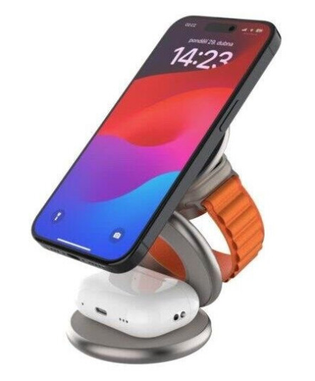 FIXED MagPowerstation Round 3in1 foldable wireless charger - Titan
