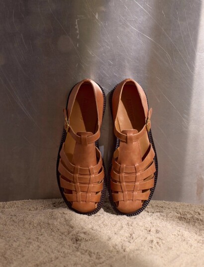 ANGULUS Sandals Flat Closed Toe Op Brown 36