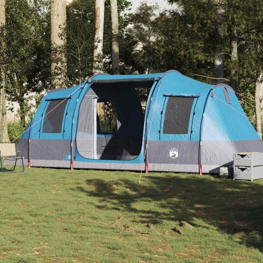 vidaXL telt for camping 4 personer blå vanntett