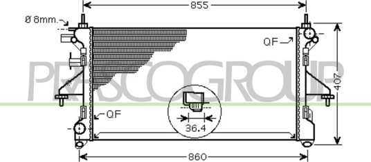 PRASCO FT930R006 Radiator motorkjøling