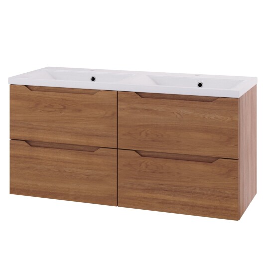 Linn Bad Emma D45cm Servantskap Eik / 120cm Dobbel 4 Skuffer