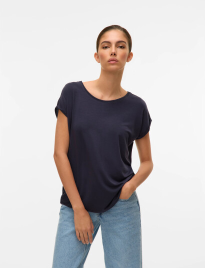 Vero Moda Vmava Plain Ss Top Ga Jrs Noos - Navy - S
