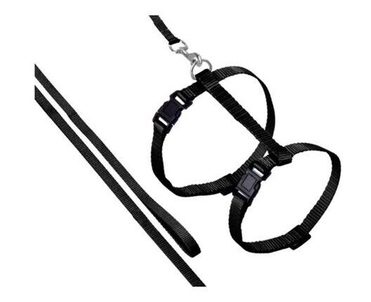 Flamingo Ziggi Cat Harness With Line Black