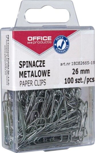 Office Products Office Products Metallhefteklammer 26 Mm I Eske 100 Stk Sølv 5901503666142
