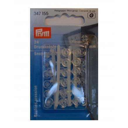 Prym Trykklåser trykknapper Transparent 7mm 24 stk