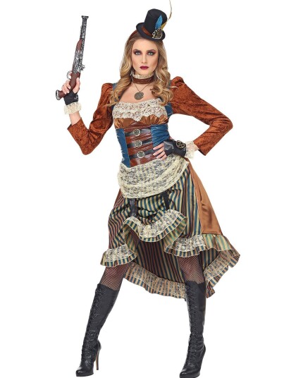Widmann Stilig Steampunk Kostyme med Hansker og Minihatt Strl M Widmann Stilig Steampunk Kostyme med Hansker og Minihatt Strl M
