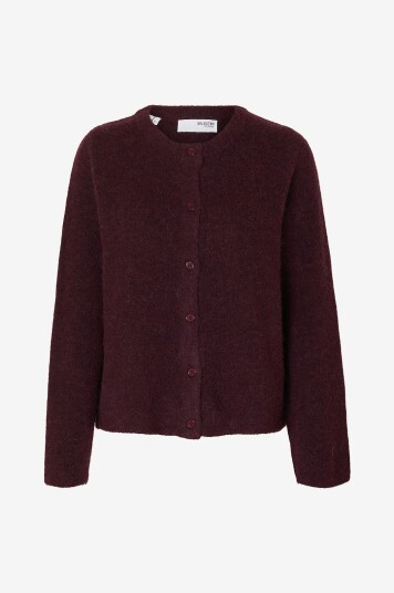 Selected FEMME - Kofte slfLulu New LS Knit Cardigan - Rød Selected FEMME - Kofte slfLulu New LS Knit Cardigan - Rød