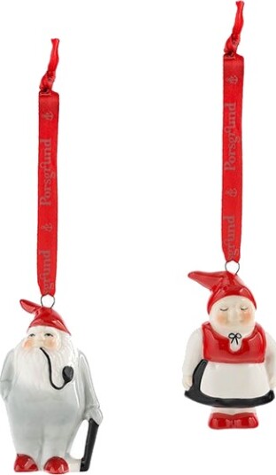 Porsgrunds Porselænsfabrik NISSE MOR/FAR HENGEPYNT 7,5 CM 2 PK