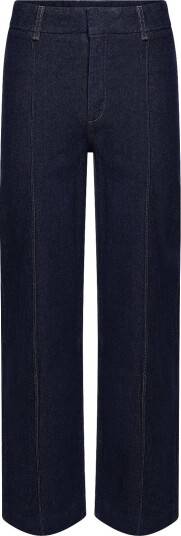 Mango High Waisted Wide Leg Jeans With Stitching   OPEN BLUE   38