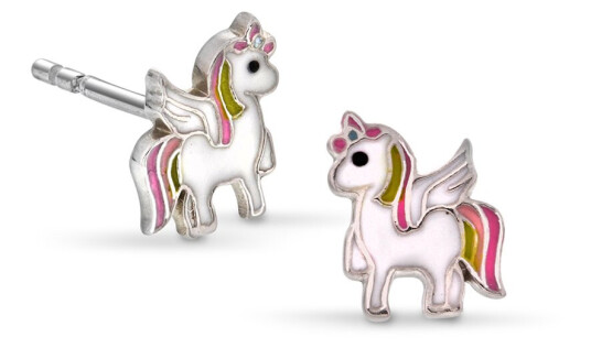Prins & Prinsesse, Øredobber til barn i sølv med unicorn