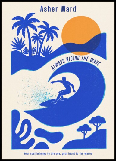 Wave Surfer Tropical Vibe Plakat / 40x50