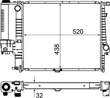 Radiator, motorkjøling MAHLE CR 280 000S