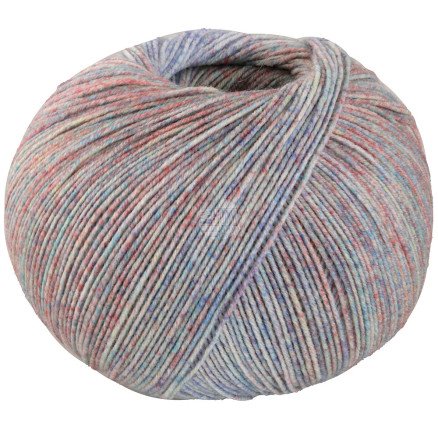 Lana Grossa Meilenweit 100 Merino Extrafine Shades Garn 7225 Ice/Inky Blue/Turquoise/Light Red/Light Grey
