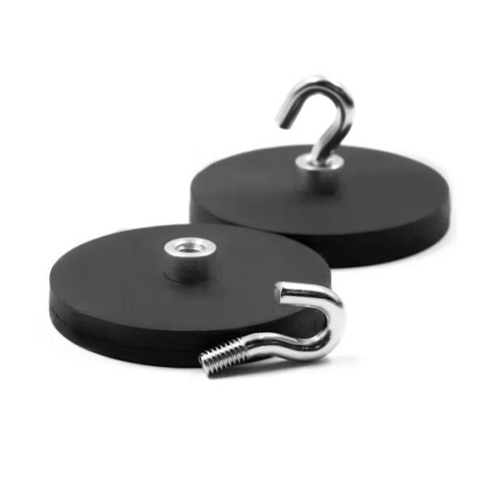 Kraftig gummibelagt neodymmagnet med krok 43 mm Kraftig gummibelagt neodymmagnet med krok 43 mm
