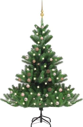 vidaXL Nordmann kunstig juletre med LED og kulesett gran grønn 180 cm vidaXL Nordmann kunstig juletre med LED og kulesett gran grønn 180 cm