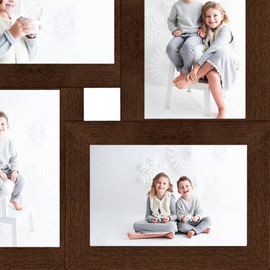 vidaXL Fotorammekollasj for 4x(13x18 cm) bilde mørkebrun MDF vidaXL Fotorammekollasj for 4x(13x18 cm) bilde mørkebrun MDF