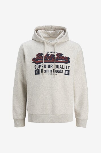 Jack & Jones Hettegenser jjeLogo Sweat Hood 2 Col Hvit