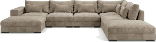 Dubai stor U sofa modul med divan venstre ekstra dyp i Chenille Brun Dubai stor U sofa modul med divan venstre ekstra dyp i Chenille Brun