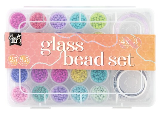 Craft ID Glass bead mix 25 colours CR1406/GE Craft ID Glass bead mix 25 colours CR1406/GE