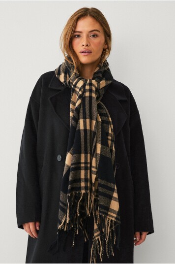 Ellos Collection Skjerf med frynser Svart
