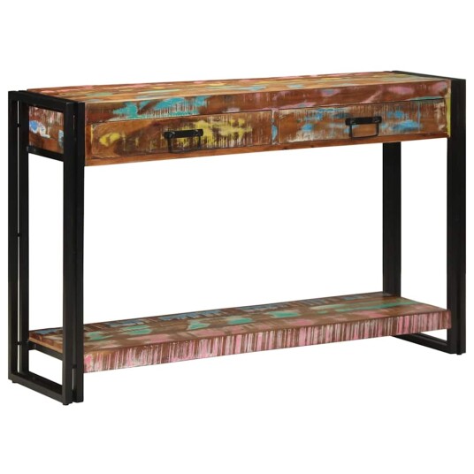 Konsollbord Flerfarget 120x33x75 cm Solid Gjenvunnet Tre