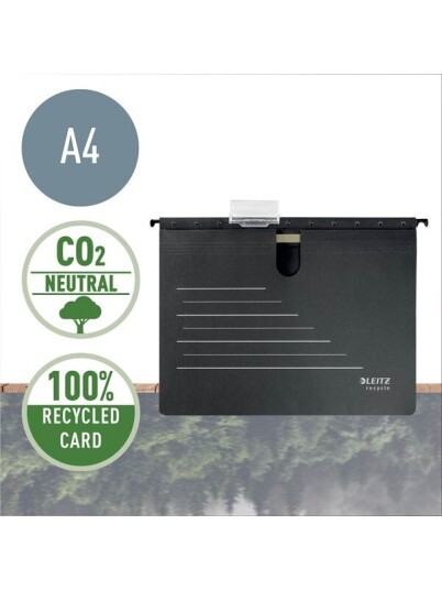 Leitz Alpha Recycle Hengemappe med hurtigheftemekanisme, sort Leitz Alpha Recycle Hengemappe med hurtigheftemekanisme, sort