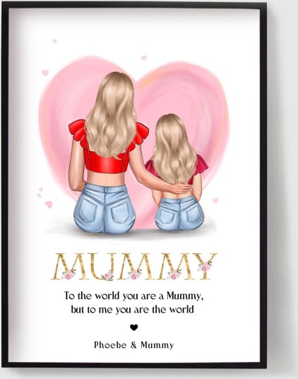 Personalisert Plakat Mor Datter Plakat Mamma Gave