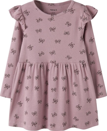 Name It Kjole - Rib - NmfRules - Mauve Skygger - Name It - 1½ år (86) - Kjole - Rosa
