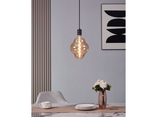 Eglo E27 Led Cl200 Amberfarvet Dekorationspære Med Spiral Og Varmt Hvidt Lys Eglo E27 Led Cl200 Amberfarvet Dekorationspære Med Spiral Og Varmt Hvidt Lys