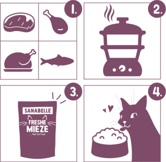 Freshe Mieze våtfôr Cat Blandet pakke 5 varianter 10 x 100 g