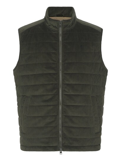 Morris Ted Quilted Cord Vest   Khaki green   XXXL