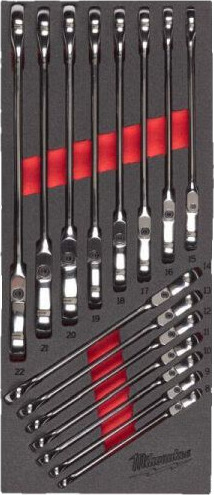 Milwaukee 4932479829 Steel Storage Skrallenøkkelsett 15 deler, Håndverktøy