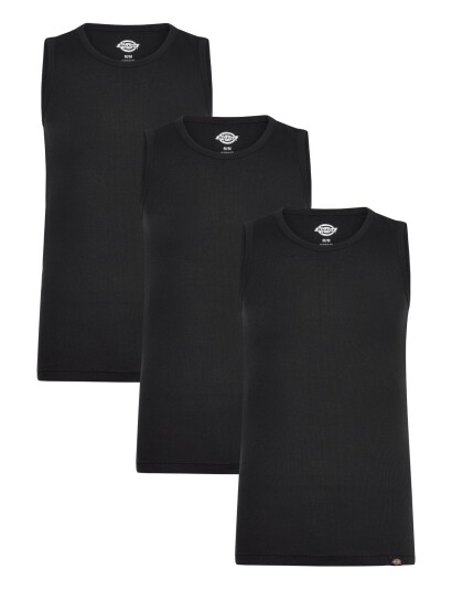 Dickies Amsterdam 3 Pack Vest   Black   XXL