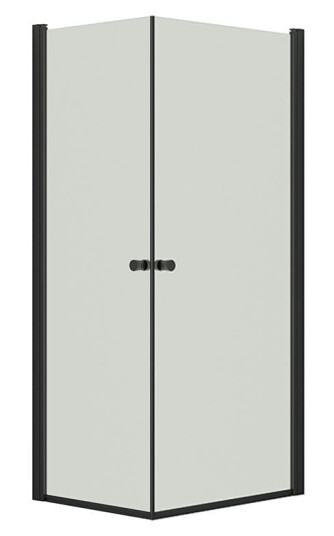 Dansani Match A+A Dusjhjørne Rett Svart Matt / 70x90cm Klart Glass