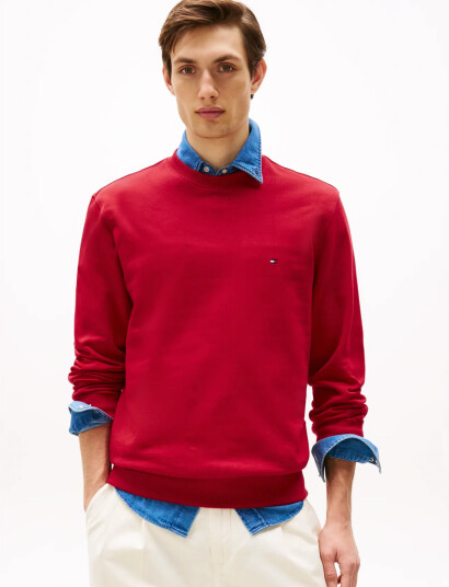 Tommy Hilfiger Essential Terry Crewneck   Red   XS