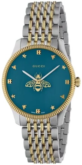 Gucci Dameklokke YA1264201 G Timeless Blå/Gulltonet stål Ø26 mm