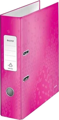 Leitz Brevordner 180 WOW Laminert kartong A4/80mm Rosa Leitz Brevordner 180 WOW Laminert kartong A4/80mm Rosa
