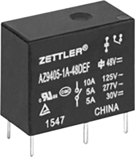 Zettler Electronics Az9405 1A 5Dsef Kretskortrelé 5 V/Dc 10 A 1 X Sluttkontakt 1 Stk Zettler Electronics Az9405 1A 5Dsef Kretskortrelé 5 V/Dc 10 A 1 X Sluttkontakt 1 Stk