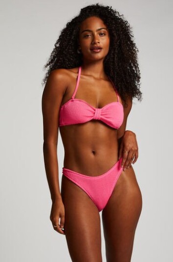 Hunkemöller Høykuttet Bikini Underdel Crinkle Rosa