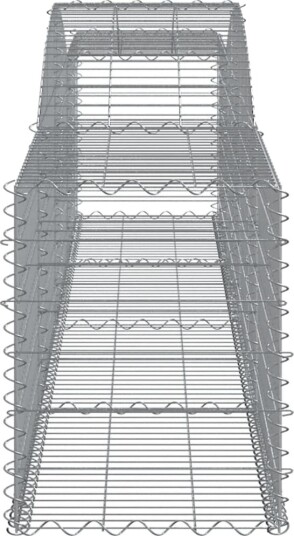 vidaXL Gabionkurver buede 9 stk 400x50x60/80 cm galvanisert jern