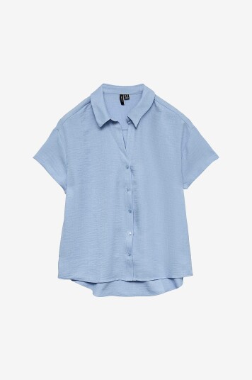 Vero Moda   Skjorte vmMelaney Queeny SS Shirt Wvn   Blå