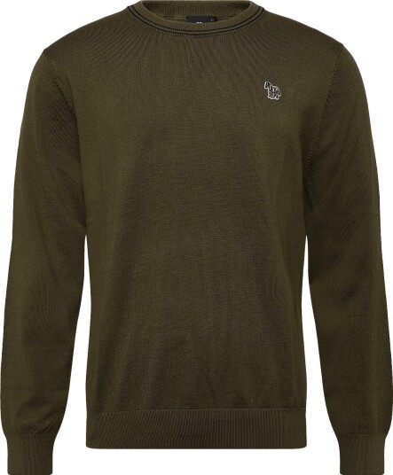 PS Paul Smith Mens Sweater Crew Neck Zeb Bad 35_MILITARY GREEN S