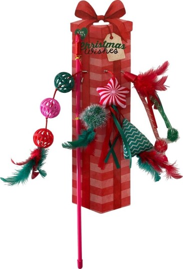 Meow&Me Christmas Wishes Kattelekesett med Viftepinne 5-i-1